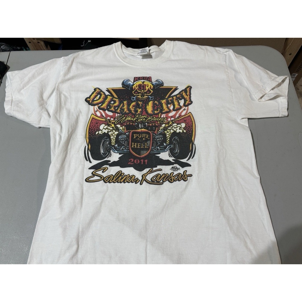 2011 Salina Drag City Racing XL White‎ T Shirt